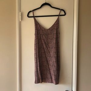 LACAUSA Animal Print Slip Dress